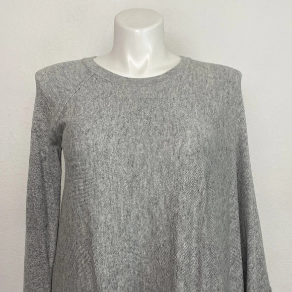 Stockh LM Gray Wool Cashmere Blend Quiet Luxury Asymmetrical Preppy Thea Poncho - Picture 2 of 8